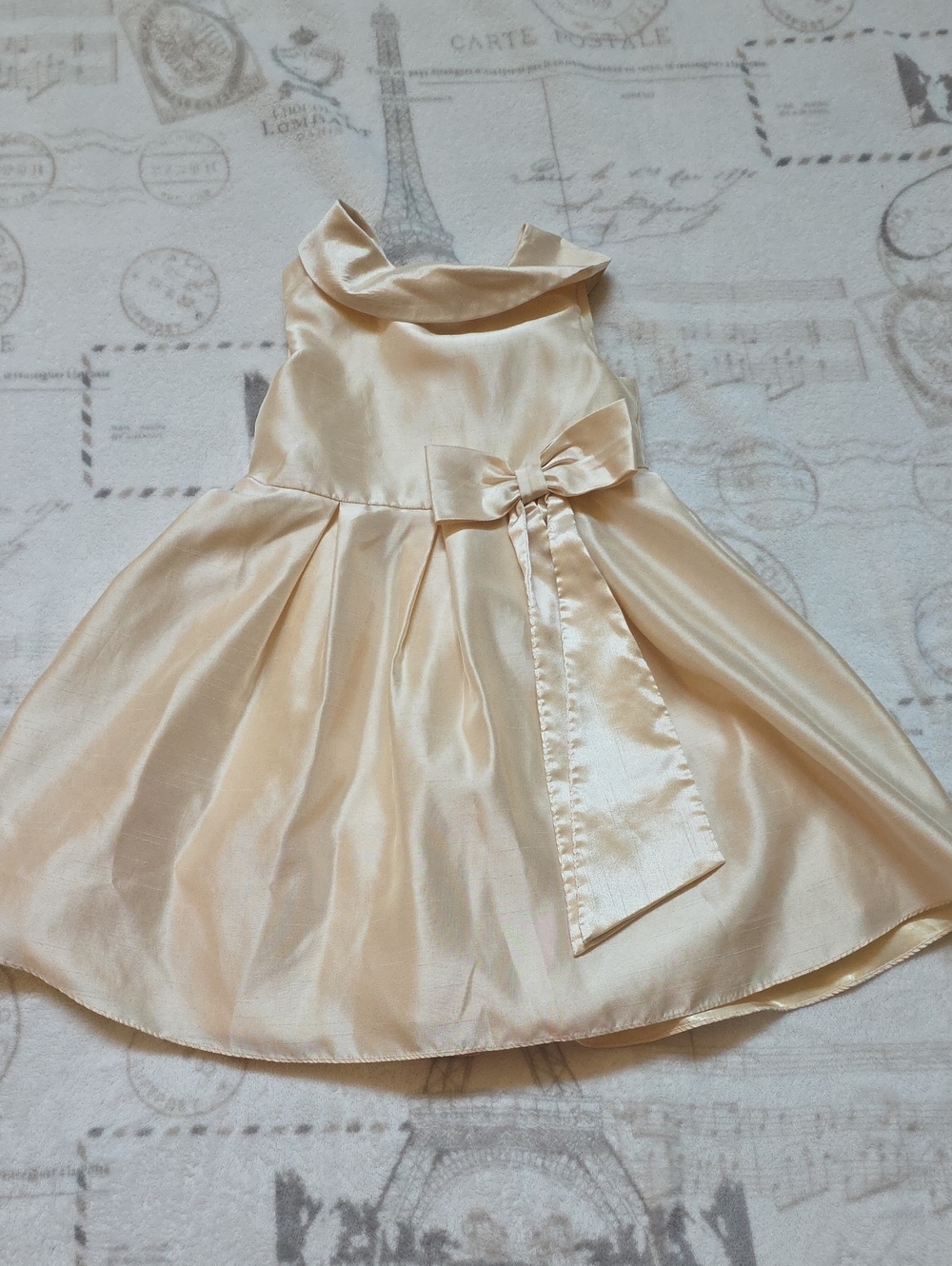 Edgehill Collection Cream Satin Bow Party Dress